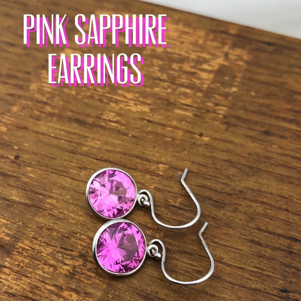 Pink Sapphire dangle earrings